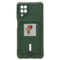 Чехол-накладка для Samsung A125 Galaxy A12 (темно-зеленый) - SC304 с картхолдером
