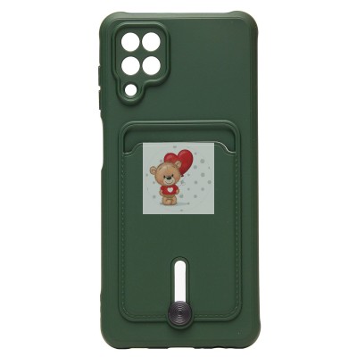 Чехол-накладка для Samsung A125 Galaxy A12 (темно-зеленый) - SC304 с картхолдером