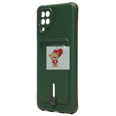 Чехол-накладка для Samsung A125 Galaxy A12 (темно-зеленый) - SC304 с картхолдером