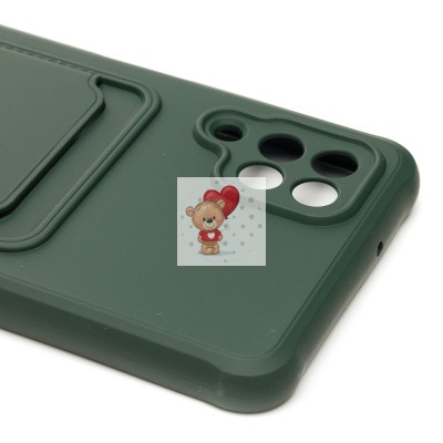 Чехол-накладка для Samsung A125 Galaxy A12 (темно-зеленый) - SC304 с картхолдером