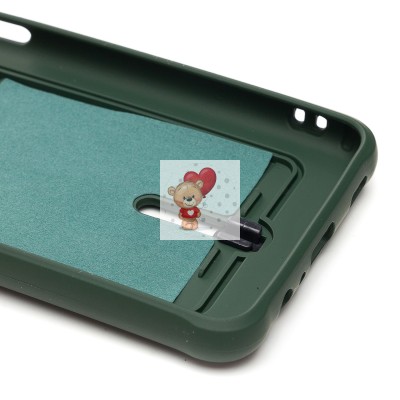 Чехол-накладка для Samsung A125 Galaxy A12 (темно-зеленый) - SC304 с картхолдером