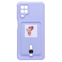 Чехол-накладка для Samsung A125 Galaxy A12 (темно-фиолетовый) - SC304 с картхолдером