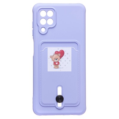 Чехол-накладка для Samsung A125 Galaxy A12 (темно-фиолетовый) - SC304 с картхолдером