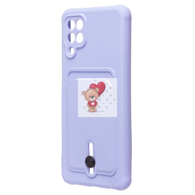 Чехол-накладка для Samsung A125 Galaxy A12 (темно-фиолетовый) - SC304 с картхолдером