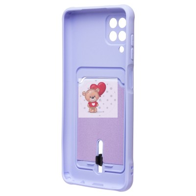 Чехол-накладка для Samsung A125 Galaxy A12 (темно-фиолетовый) - SC304 с картхолдером