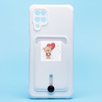 Чехол-накладка для Samsung A125 Galaxy A12 (белый) - SC304 с картхолдером