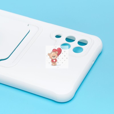 Чехол-накладка для Samsung A125 Galaxy A12 (белый) - SC304 с картхолдером