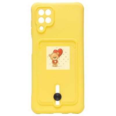 Чехол-накладка для Samsung A125 Galaxy A12 (желтый) - SC304 с картхолдером