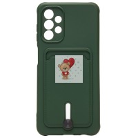 Чехол-накладка для Samsung A135 Galaxy A13 4G (темно-зеленый) - SC304 с картхолдером