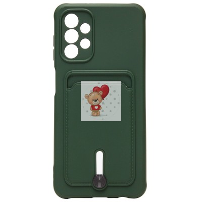 Чехол-накладка для Samsung A135 Galaxy A13 4G (темно-зеленый) - SC304 с картхолдером