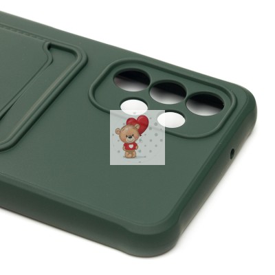 Чехол-накладка для Samsung A135 Galaxy A13 4G (темно-зеленый) - SC304 с картхолдером