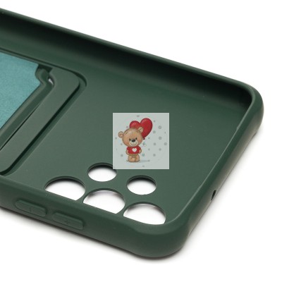 Чехол-накладка для Samsung A135 Galaxy A13 4G (темно-зеленый) - SC304 с картхолдером