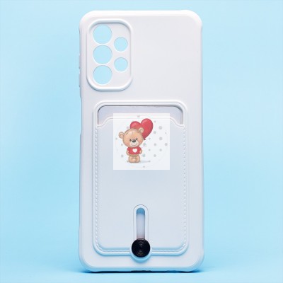 Чехол-накладка для Samsung A135 Galaxy A13 4G (белый) - SC304 с картхолдером