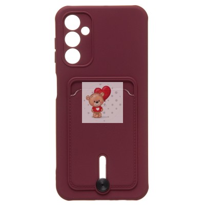 Чехол-накладка для Samsung A146 Galaxy A14 5G (MediaTek) (бордовый) - SC304 с картхолдером