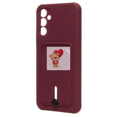 Чехол-накладка для Samsung A145 Galaxy A14 4G (бордовый) - SC304 с картхолдером