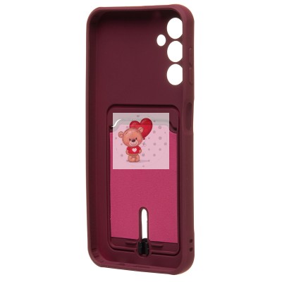 Чехол-накладка для Samsung A145 Galaxy A14 4G (бордовый) - SC304 с картхолдером