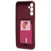 Чехол-накладка для Samsung A145 Galaxy A14 4G (бордовый) - SC304 с картхолдером