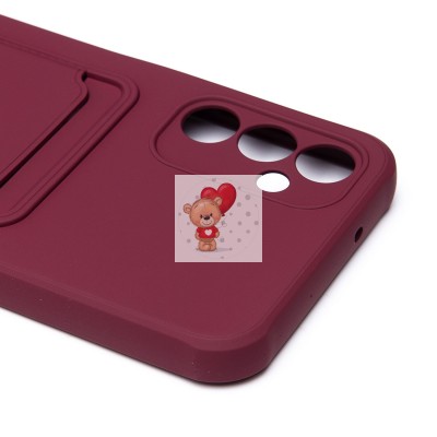 Чехол-накладка для Samsung A145 Galaxy A14 4G (бордовый) - SC304 с картхолдером