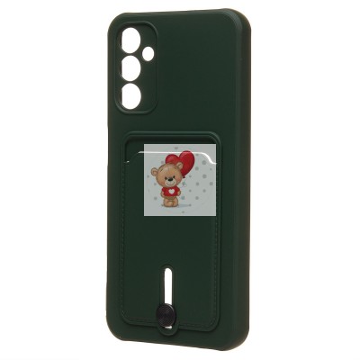 Чехол-накладка для Samsung A145 Galaxy A14 4G (темно-зеленый) - SC304 с картхолдером