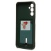 Чехол-накладка для Samsung A145 Galaxy A14 4G (темно-зеленый) - SC304 с картхолдером