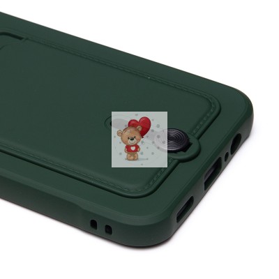 Чехол-накладка для Samsung A145 Galaxy A14 4G (темно-зеленый) - SC304 с картхолдером