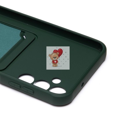 Чехол-накладка для Samsung A145 Galaxy A14 4G (темно-зеленый) - SC304 с картхолдером