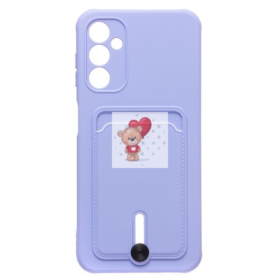 Чехол-накладка для Samsung A145 Galaxy A14 4G (темно-фиолетовый) - SC304 с картхолдером