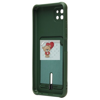 Чехол-накладка для Samsung A226 Galaxy A22s 5G (темно-зеленый) - SC304 с картхолдером