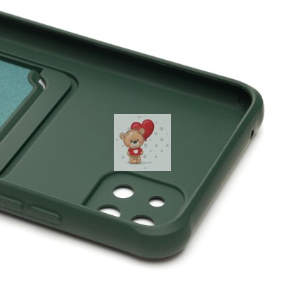 Чехол-накладка для Samsung A226 Galaxy A22s 5G (темно-зеленый) - SC304 с картхолдером