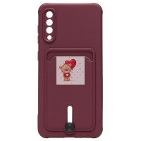 Чехол-накладка для Samsung A507 Galaxy A50s (бордовый) - SC304 с картхолдером