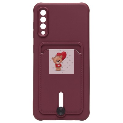 Чехол-накладка для Samsung A507 Galaxy A50s (бордовый) - SC304 с картхолдером