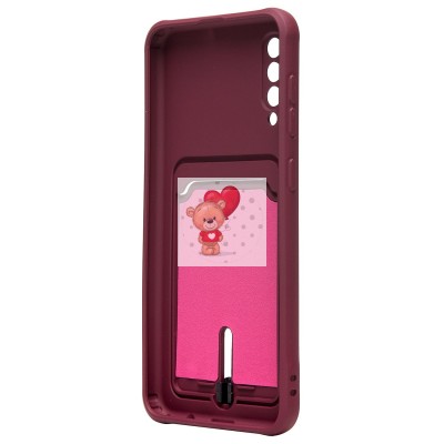 Чехол-накладка для Samsung A507 Galaxy A50s (бордовый) - SC304 с картхолдером