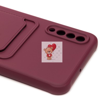 Чехол-накладка для Samsung A507 Galaxy A50s (бордовый) - SC304 с картхолдером