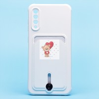 Чехол-накладка для Samsung A505 Galaxy A50 (белый) - SC304 с картхолдером