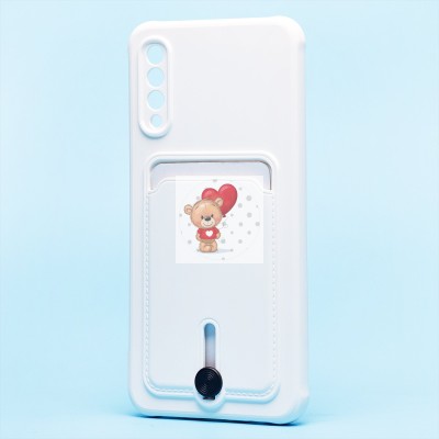 Чехол-накладка для Samsung A505 Galaxy A50 (белый) - SC304 с картхолдером