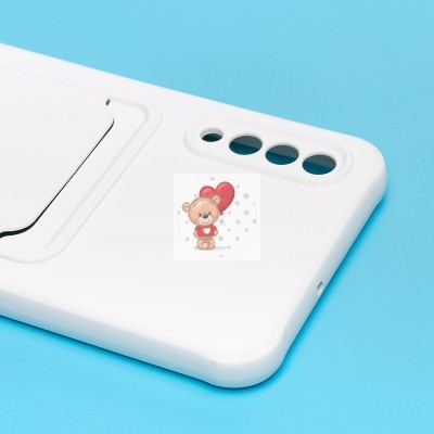 Чехол-накладка для Samsung A505 Galaxy A50 (белый) - SC304 с картхолдером