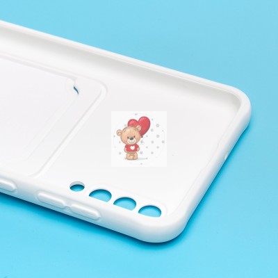 Чехол-накладка для Samsung A505 Galaxy A50 (белый) - SC304 с картхолдером