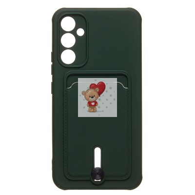 Чехол-накладка для Samsung A346 Galaxy A34 (темно-зеленый) - SC304 с картхолдером