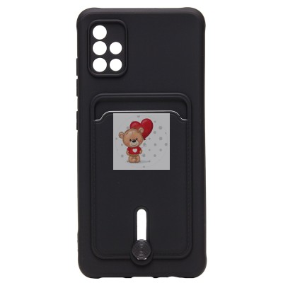 Чехол-накладка для Samsung A515 Galaxy A51 4G (черный) - SC304 с картхолдером Чехол-накладка для Samsung A515 Galaxy A51 4G (черный) - SC304 с картхолдером