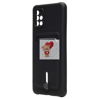 Чехол-накладка для Samsung A515 Galaxy A51 4G (черный) - SC304 с картхолдером