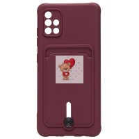 Чехол-накладка для Samsung A515 Galaxy A51 4G (бордовый) - SC304 с картхолдером Чехол-накладка для Samsung A515 Galaxy A51 4G (бордовый) - SC304 с картхолдером