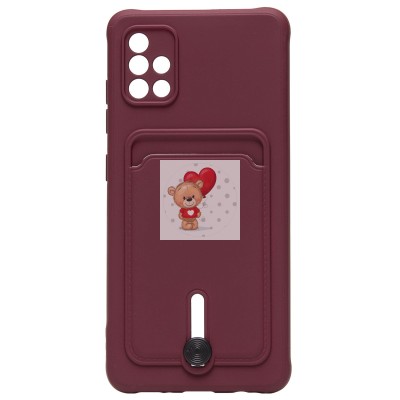 Чехол-накладка для Samsung A515 Galaxy A51 4G (бордовый) - SC304 с картхолдером Чехол-накладка для Samsung A515 Galaxy A51 4G (бордовый) - SC304 с картхолдером
