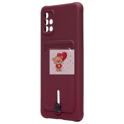 Чехол-накладка для Samsung A515 Galaxy A51 4G (бордовый) - SC304 с картхолдером