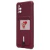 Чехол-накладка для Samsung A515 Galaxy A51 4G (бордовый) - SC304 с картхолдером