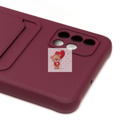 Чехол-накладка для Samsung A515 Galaxy A51 4G (бордовый) - SC304 с картхолдером
