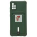 Чехол-накладка для Samsung A515 Galaxy A51 4G (темно-зеленый) - SC304 с картхолдером