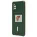 Чехол-накладка для Samsung A515 Galaxy A51 4G (темно-зеленый) - SC304 с картхолдером