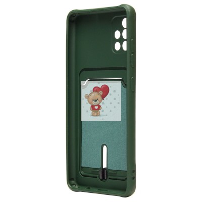 Чехол-накладка для Samsung A515 Galaxy A51 4G (темно-зеленый) - SC304 с картхолдером