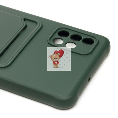 Чехол-накладка для Samsung A515 Galaxy A51 4G (темно-зеленый) - SC304 с картхолдером