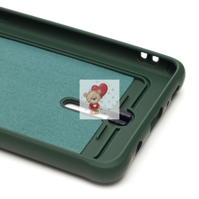 Чехол-накладка для Samsung A515 Galaxy A51 4G (темно-зеленый) - SC304 с картхолдером